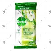 Dettol Anti Bacterial Multipurpose Cleansing Wipes 30s Green Apple