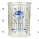 Athena Cotton Buds w/ Paper Stem 100s Round Tub