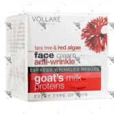 Vollare Goat Milk Face Cream Anti-Wrinkle Tara Tree and Red Algae