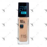 Maybelline Fit Me Matte + Poreless Foundation 115 Ivory