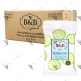 Belle And Bell Refreshing Cucumber Facial Cleansing Wipes 20s (1Carton=18Pack)