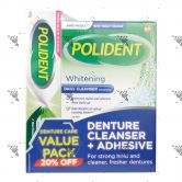 Polident Denture Cleanser Whitening 36s + Denture Adhesive Cream 60g Fresh Mint
