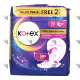 Kotex Total Protection Overnight Wing 32cm 24s